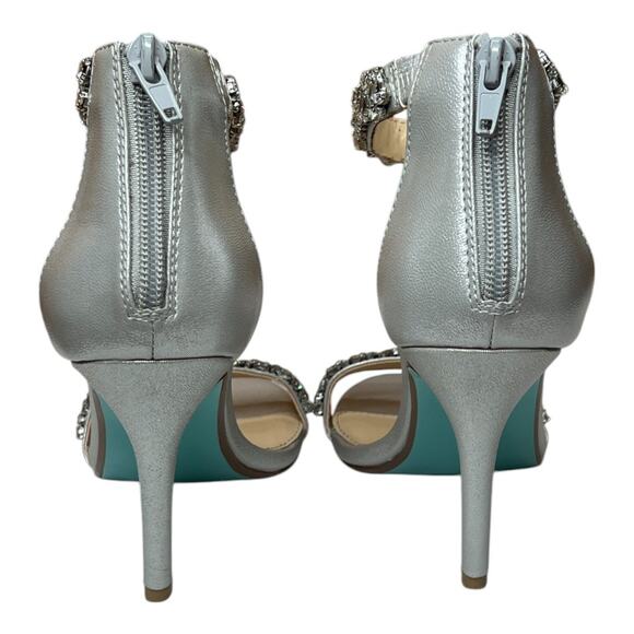 Blue by Betsey Johnson Angie Rhinestone Embellished Sandals Size 6.5 - Picture 3 of 9